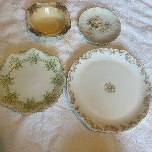Mismatched China Dinner Plates Vintage Set of 4-Beautiful Floral Cottage Core